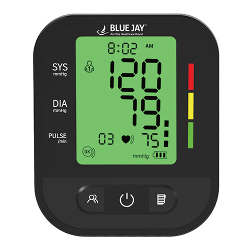 Automatic Blood Pressure Monitor Kit - 2 Cuffs (Standard & Large), 198 Reading Memory & Pulse Indicator