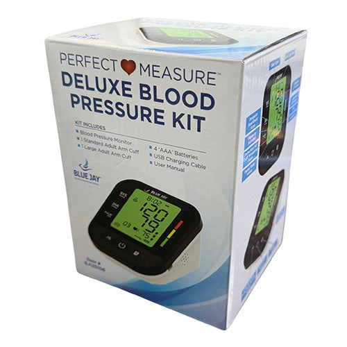 Automatic Blood Pressure Monitor Kit - 2 Cuffs (Standard & Large), 198 Reading Memory & Pulse Indicator