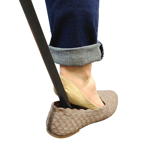 24" Long Metal Shoehorn - Extra Long Handled Steel Shoe Horn for Easy Shoe Wearing