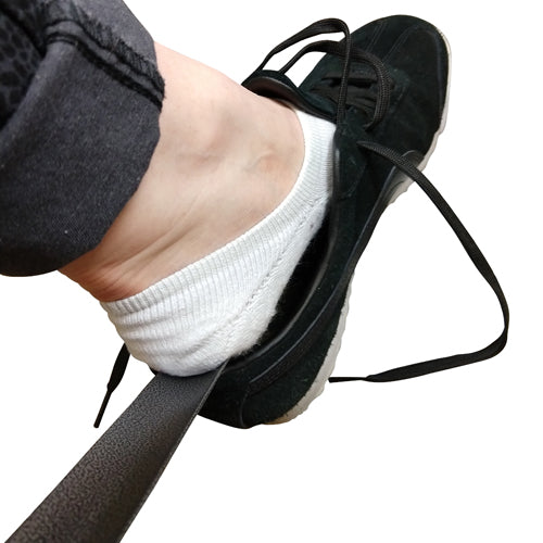 24" Long Metal Shoehorn - Extra Long Handled Steel Shoe Horn for Easy Shoe Wearing