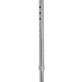 Cane - Soft Foam Offset Handle, Adjustable Height, Blue Jay Silver with Strap