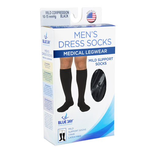 Men's Mild Compression Socks 10-15mmHg - Black Extra Large - Closed Toe