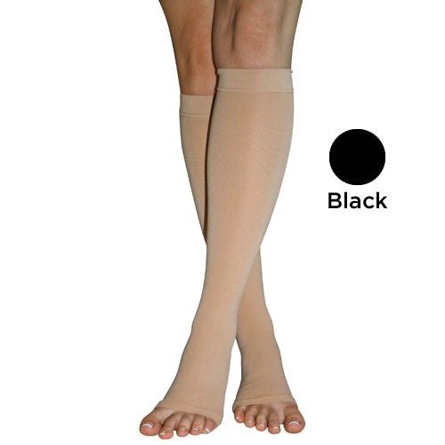 Firm 20-30 mmHg Below Knee Compression Stockings - Black, 3X-Large
