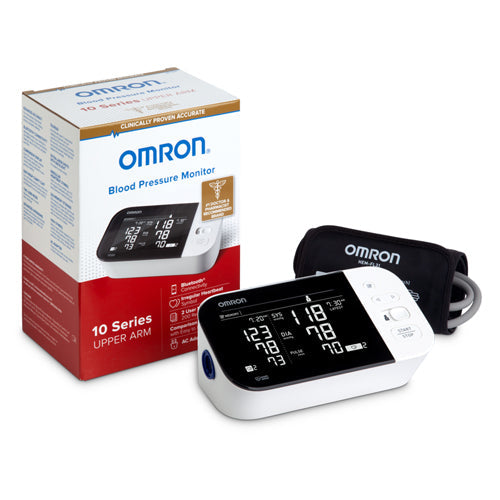 OMRON 10 Series Upper Arm Blood Pressure Monitor - Dual Display, Bluetooth, 2 Users, 200 Memory