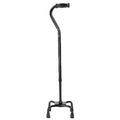 ProBasics Small Base Quad Cane - Black - 300 lb Capacity - Stable & Adjustable Walking Aid