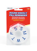 Round Weekly Pill Organizer - Clear, Braille Marked, Easy Open Lids, 3-inch Diameter