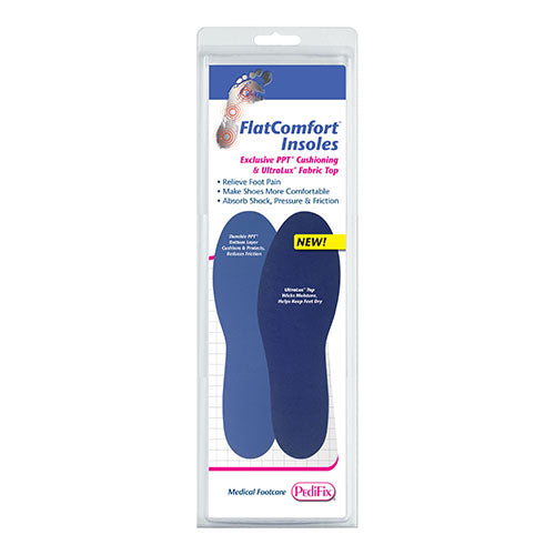 FlatComfort Insoles XXL Pair - Men's Shoe Size 14-15 - PPT Foot Protection & Moisture Wicking Top