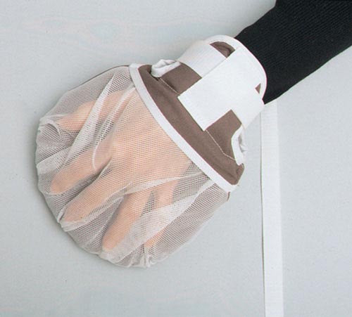 Padded Hand Mitts with Finger Separators - Cool Mesh, Anti-Contracture, Universal Size (Pair)