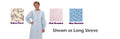 Ladylace Reusable Patient Exam Gown - Pink Rosebud Lace Trim Short Sleeves - One Size
