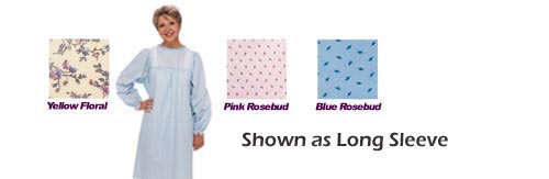 Ladylace Reusable Patient Exam Gown - Pink Rosebud Lace Trim Short Sleeves - One Size