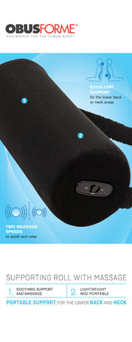 ObusForme Supporting Roll with Massage – Adjustable Lumbar & Neck Pillow