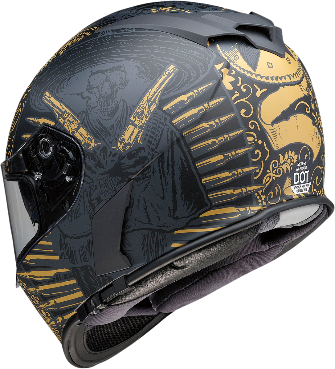 Z1R, Z1R Warrant Helmet - Sombrero Black/Gold Medium (Part Number 0101-14172)
