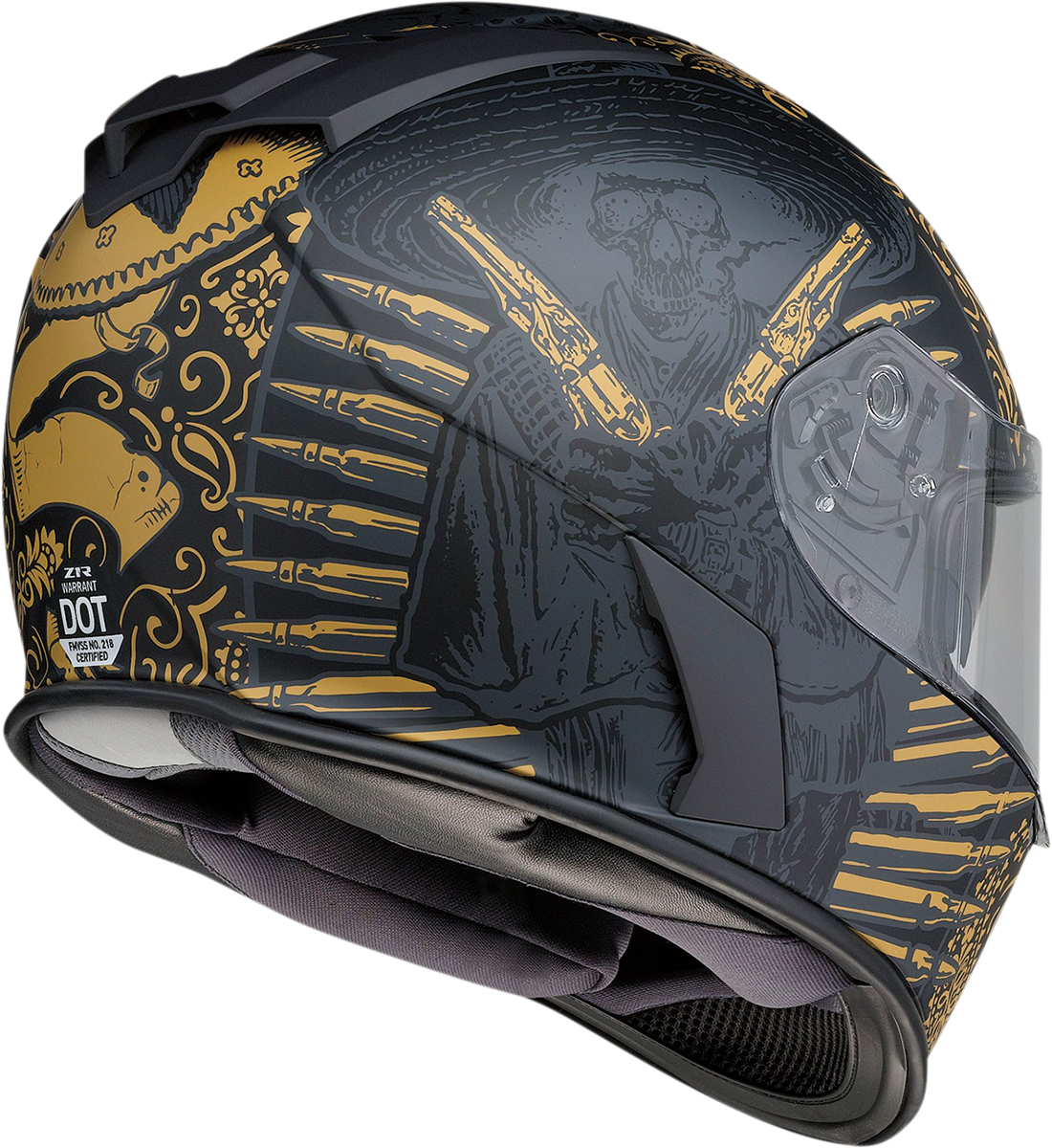 Z1R, Z1R Warrant Helmet - Sombrero Black/Gold Medium (Part Number 0101-14172)