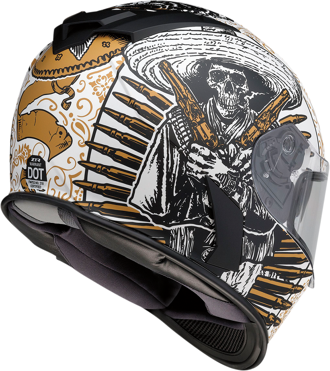 Z1R, Z1R Warrant Helmet Sombrero in White/Gold - 2XL, Part Number 0101-14169