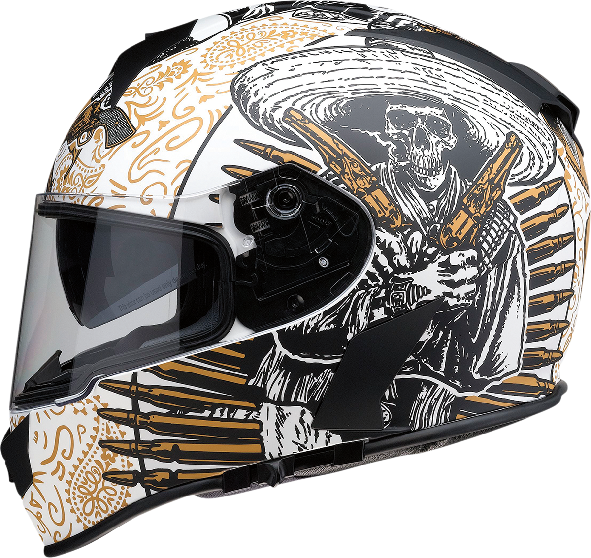 Z1R, Z1R Warrant Helmet Sombrero in White/Gold - 2XL, Part Number 0101-14169