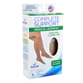 Microfiber Compression Knee High Stockings 15-20 mmHg, Beige, Large
