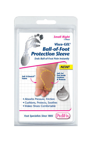 Visco-GEL Ball-of-Foot Sleeve - Metatarsal Pad for Pain Relief - Small Right