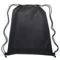 Black Water-Resistant Drawstring Backpack - 80 GSM Non-Woven Polypropylene - 13 x 16.5 Inches