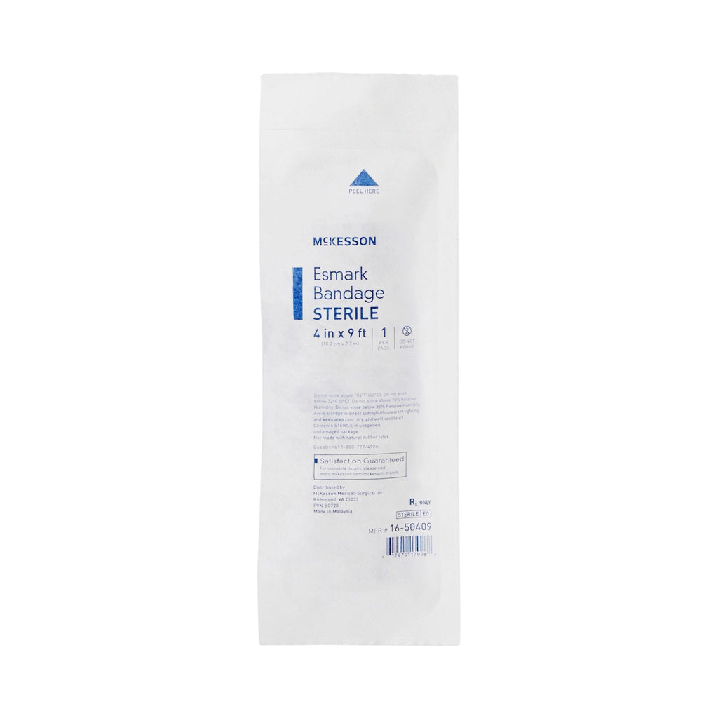 McKesson No Closure Esmark Compression Bandage, 4 Inch x 3 Yard 16-50409