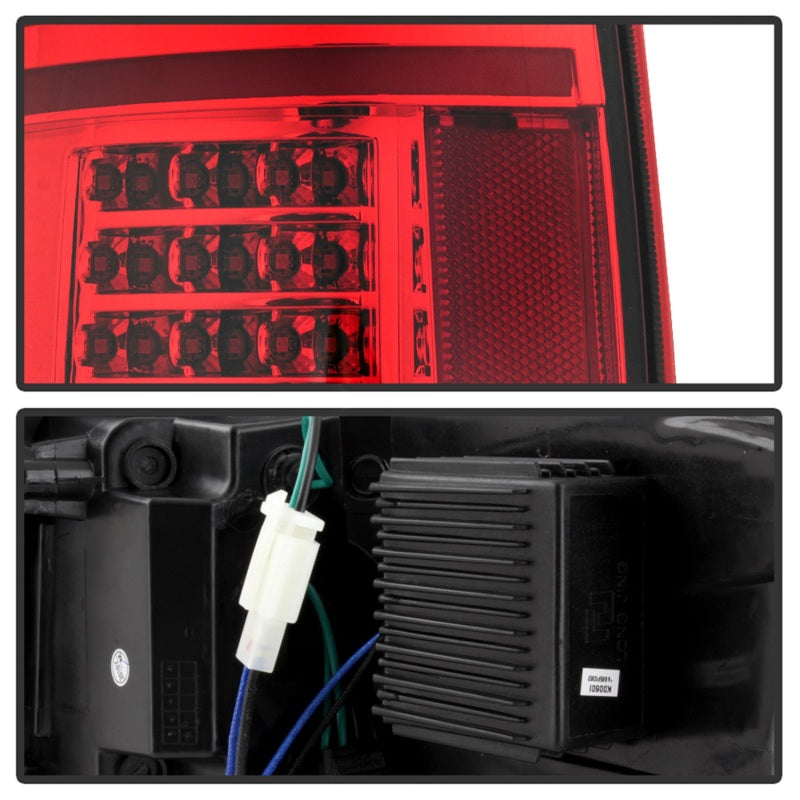 SPYDER xTune 09-14 Ford F-150 Light Bar LED Tail Lights - Red Clear (ALT-JH-FF15009-LBLED-RC) 9042201