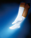 Sensifoot 8-15 mmHg Diabetic Crew Socks White Extra Large for Men and Women