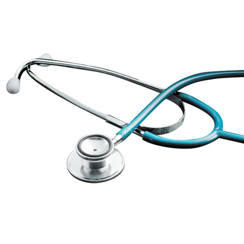 Green Dual Head Stethoscope - 22" Tubing, Chrome Binaural, Non-Chill Bell