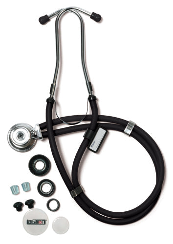 Sprague Rappaport Stethoscope - Black 5-in-1 Kit with Interchangeable Chestpieces
