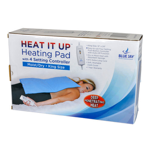 Heating Pad 12 x 24 Moist Dry - 4 Heat Settings & Auto-Off - for Pain Relief