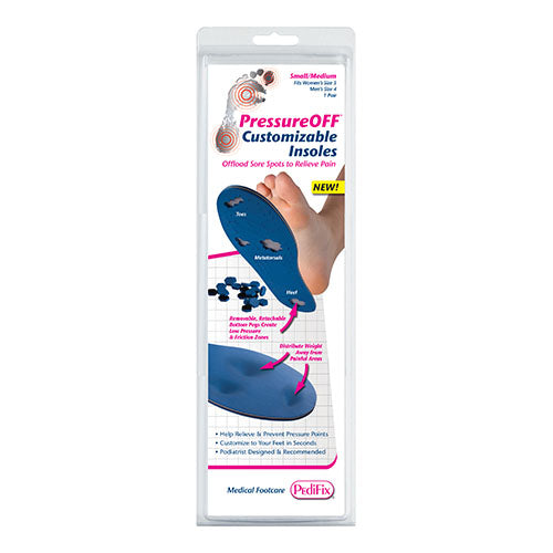 PressureOFF Customizable Sys7 Insole with Retach Pegs - Large Right - Plantar Relief