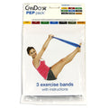 CanDo Exercise Band PEP Pack - Moderate Resistance (Green, Blue, Black) - Physical Therapy