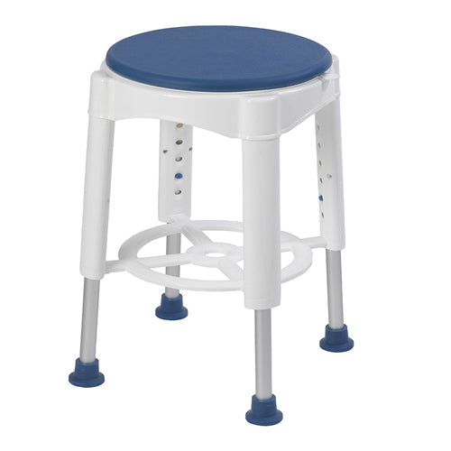 Swivel Shower Stool with Rotating Padded Seat, Adjustable Height, 450 lbs Capacity
