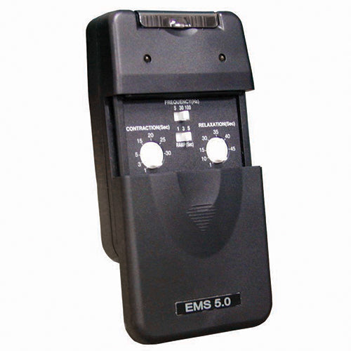 Electronic Muscle Stimulator EMS 5.0 - Dual Channel TENS Unit with Adjustable Pulse and Carry Case