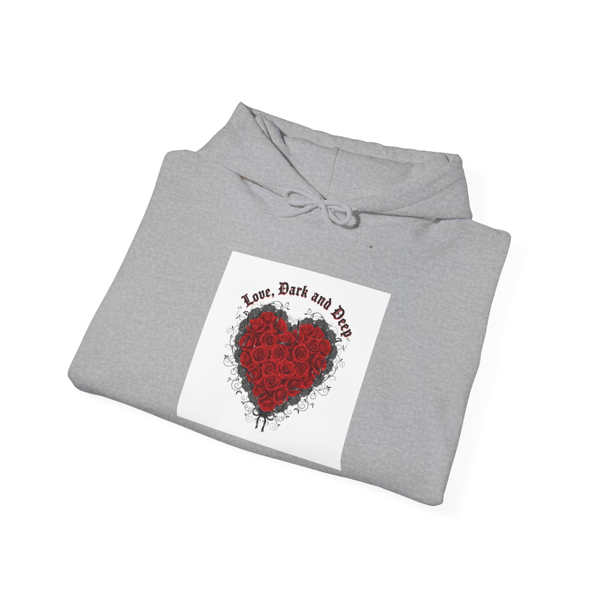 Gothic Romance Rose Heart Hoodie | Nu Romantic 80s Nostalgia
