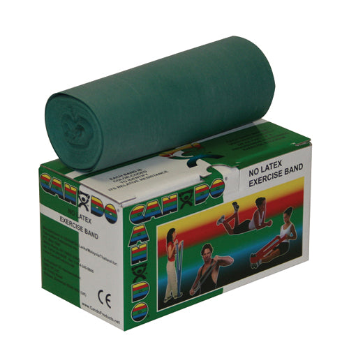 CanDo Non-Latex Resistance Band - Green Medium - 6 Yard Roll - Physical Therapy & Exercise