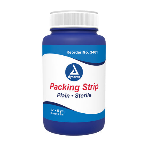 Plain Gauze Packing Strips - 1/4 in x 5 Yards - Wound Care & Nasal Packing