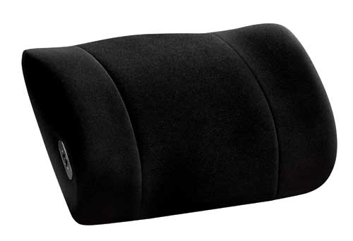 Obusforme Lumbar Support with Massage - Black - Portable Back Cushion for Home, Office, Car