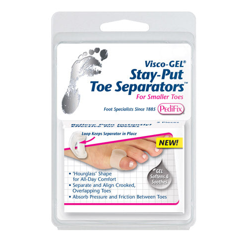 Visco-GEL Stay-Put Toe Separators - Small, Pack of 2 - Align & Soothe Crooked Toes