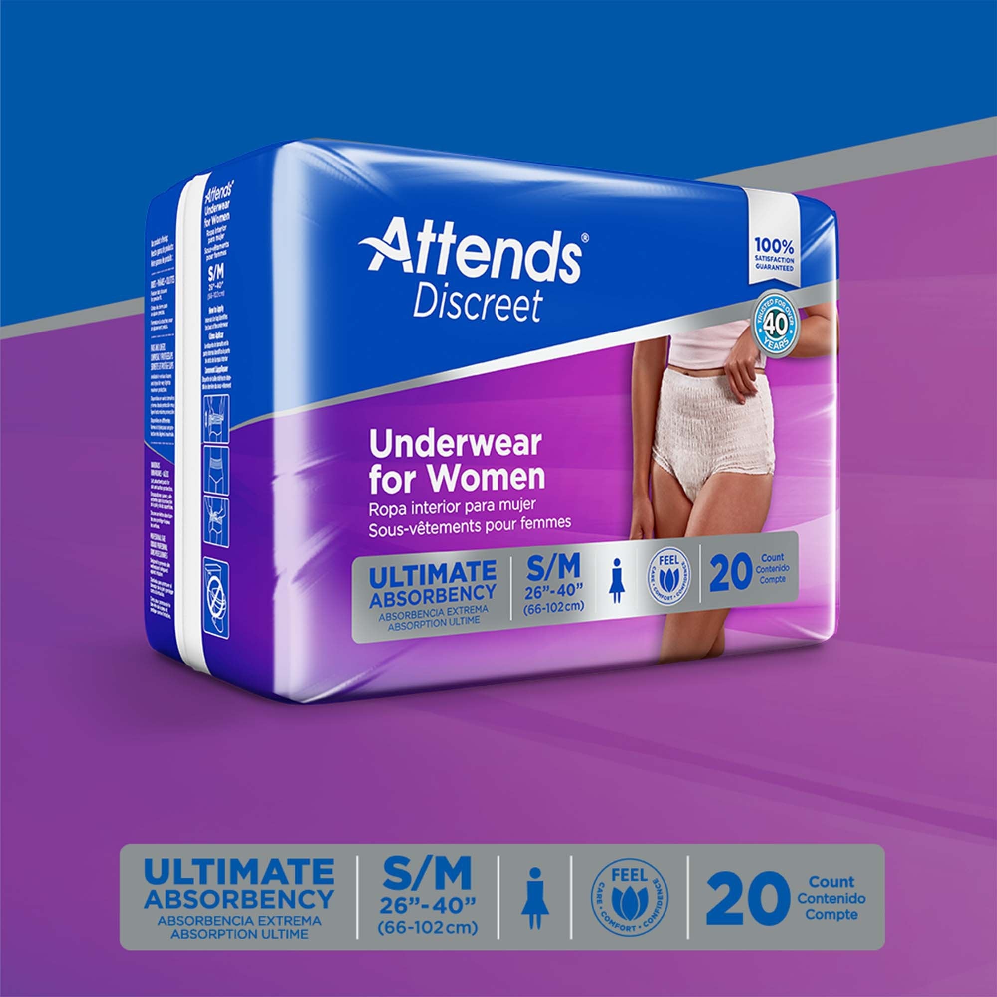 Attends® Discreet Women's Underwear, Level 5, Medium ADUF20