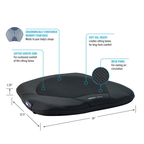 ObusForme Gel Seat – Chair & Wheelchair Cushion, Cooling Mesh, Memory Foam, 18” x 17” x 2”