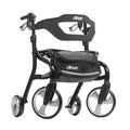 Nitro Sprint Rollator Black - Lightweight, Foldable Mobility Walker with Slow-Down Brake & 350 lb Capacity, 19 lbs