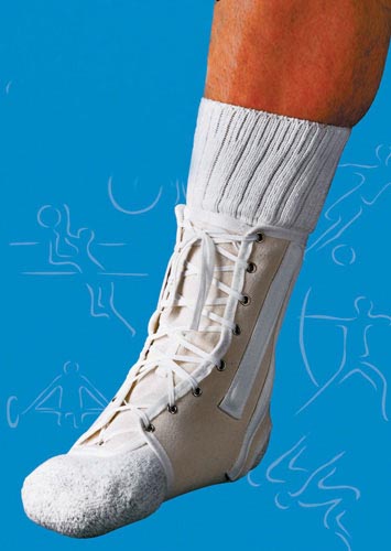 Sportaid X-Large Lace-Up Canvas Ankle Splint with Removable Stays