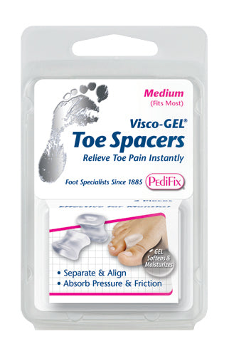 Visco-Gel Toe Separators for Bunion Relief & Alignment - Medium (Pack of 2)