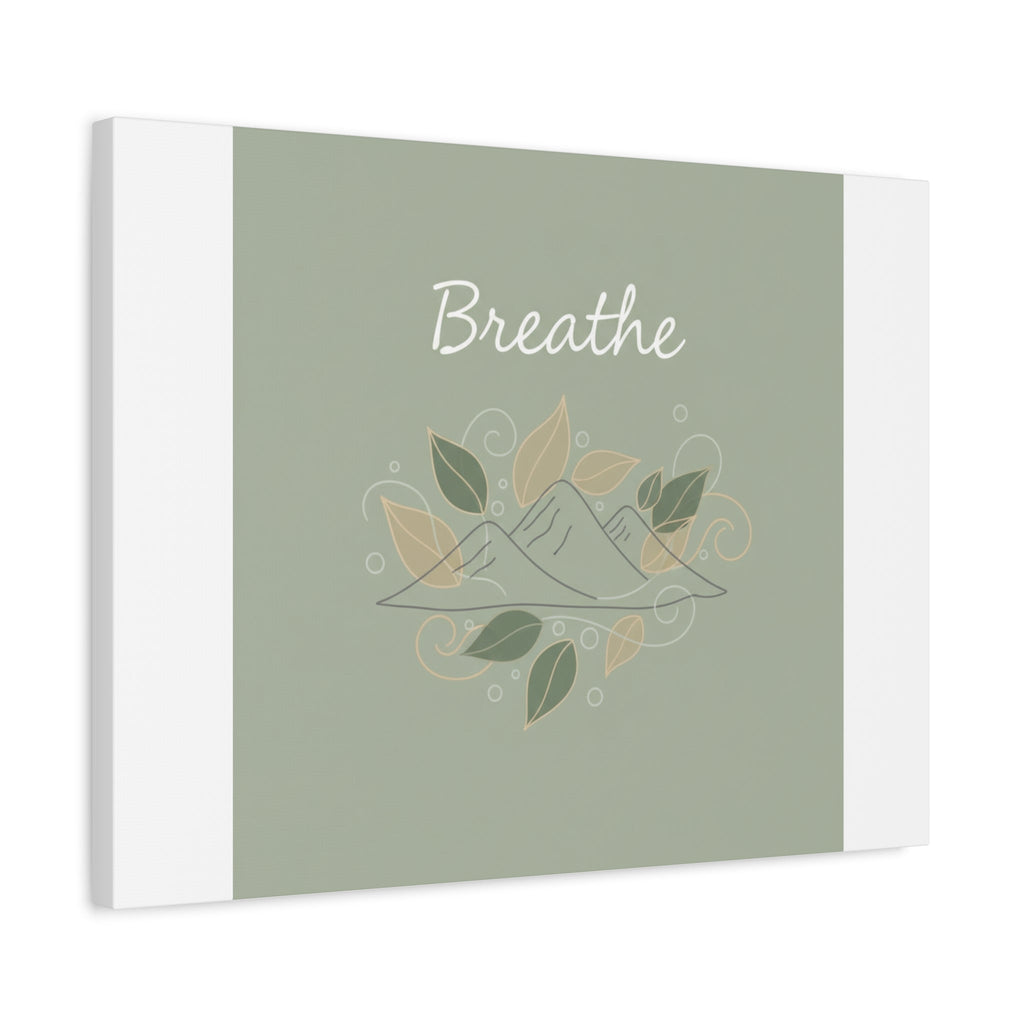 Breathe Mountain Line Canvas | Nature Symbols, Minimal Forest Wall Art