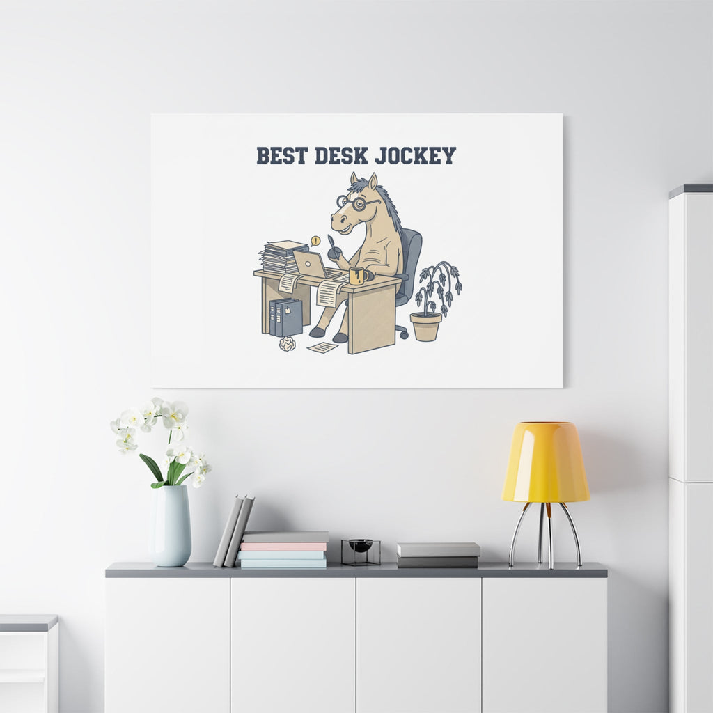 Best Desk Jockey Canvas, Workhorse Office Art | Corporate Burnout Parody