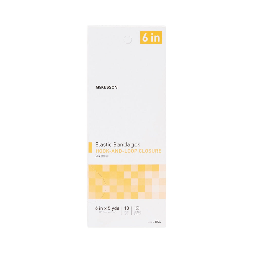McKesson Hook and Loop Closure Elastic Bandage, 6 Inch x 5 Yard 056