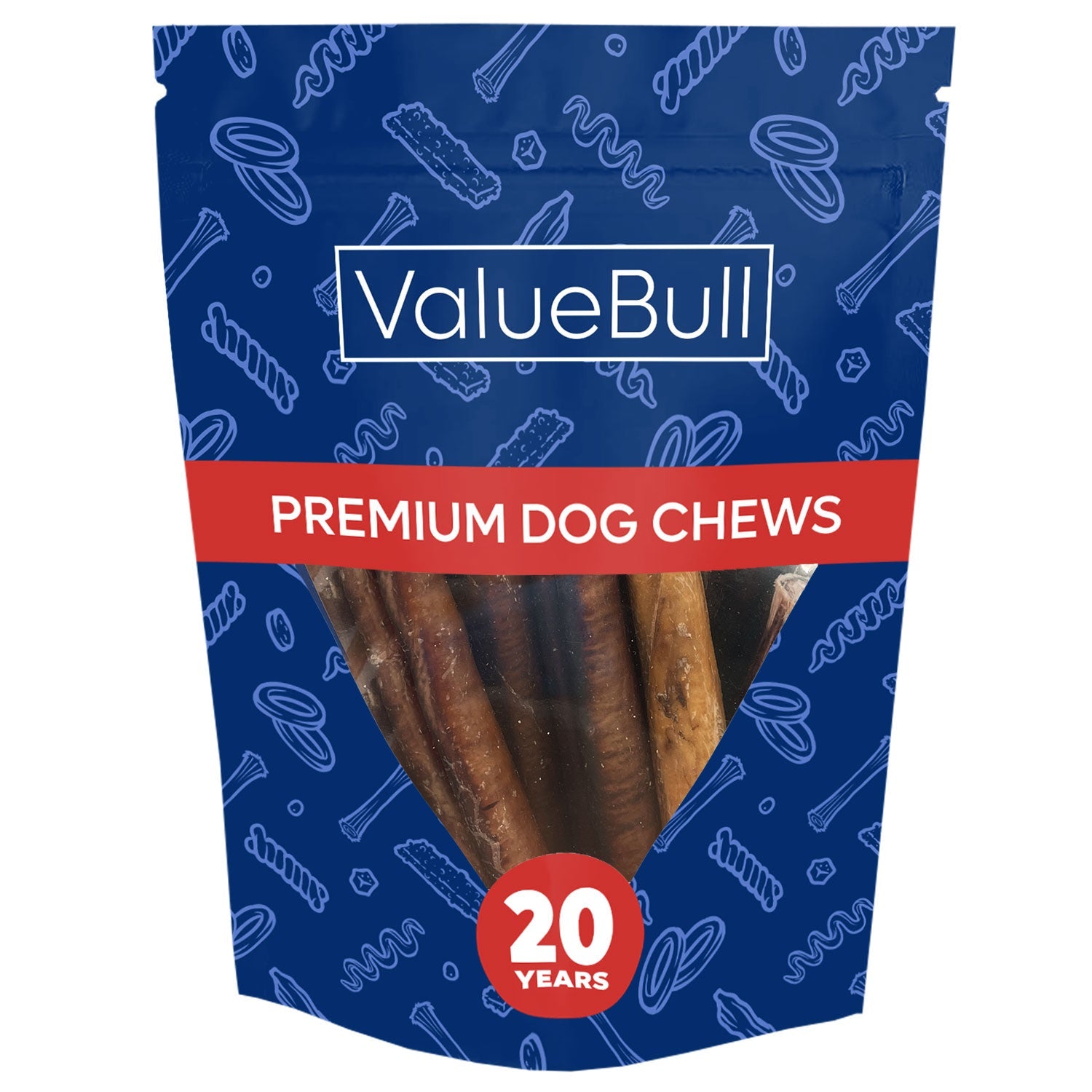 ValueBull Bully Sticks for Large Dogs, Super Jumbo 6 Inch, 10 Count
