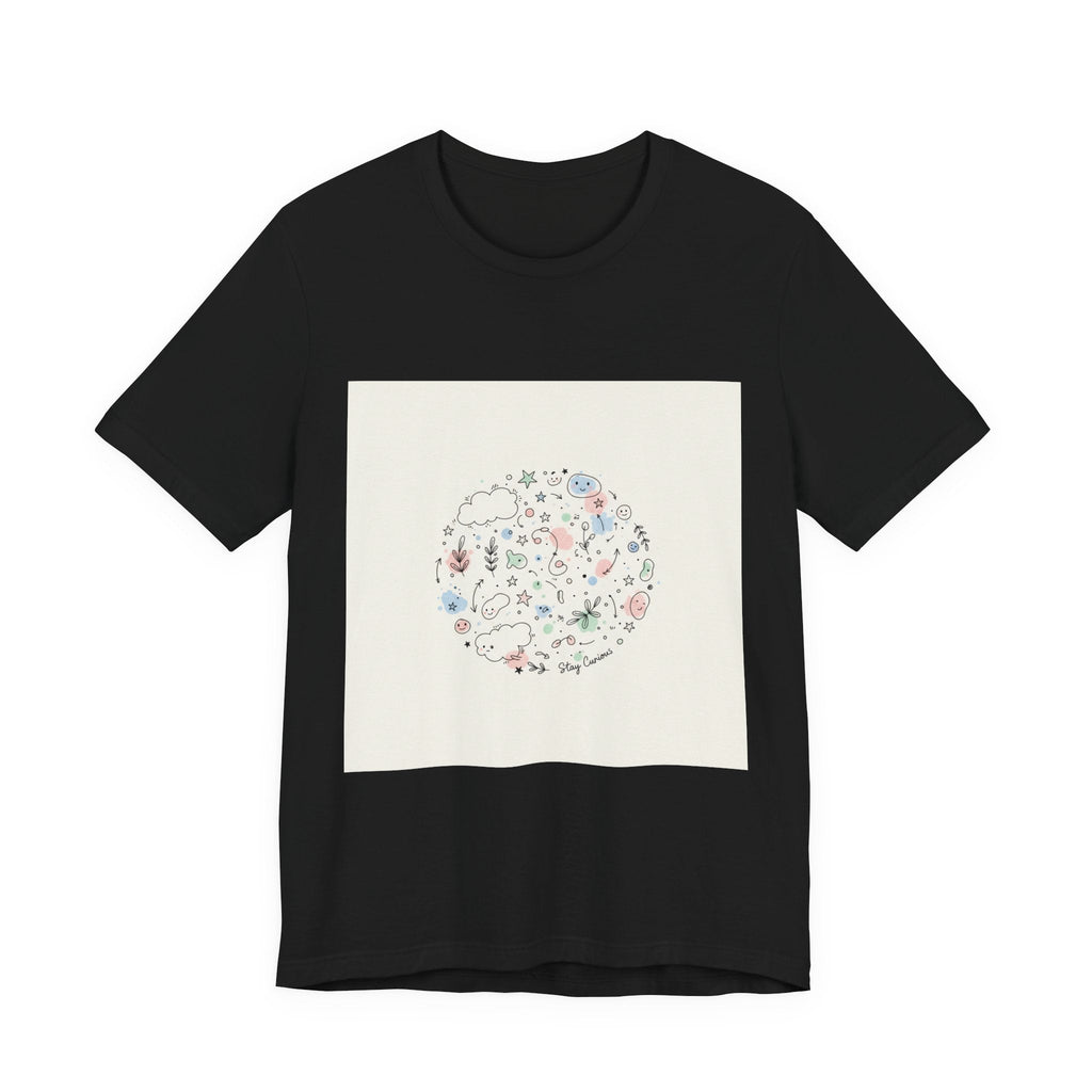 Botanical Doodle Circle Tee | hand drawn line drawing, sketch pattern