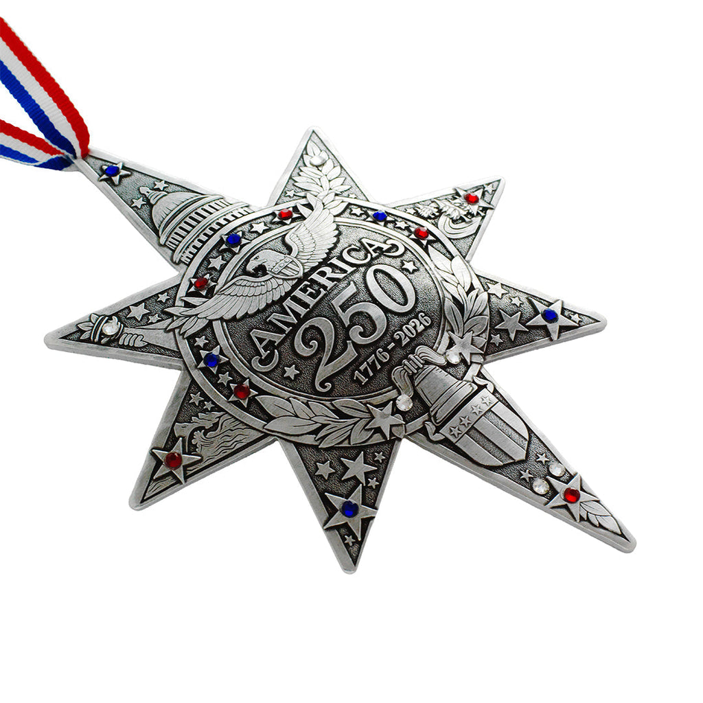 America250 Sea to Shining Sea Commemorative Ornament (Aluminum and Crystals)