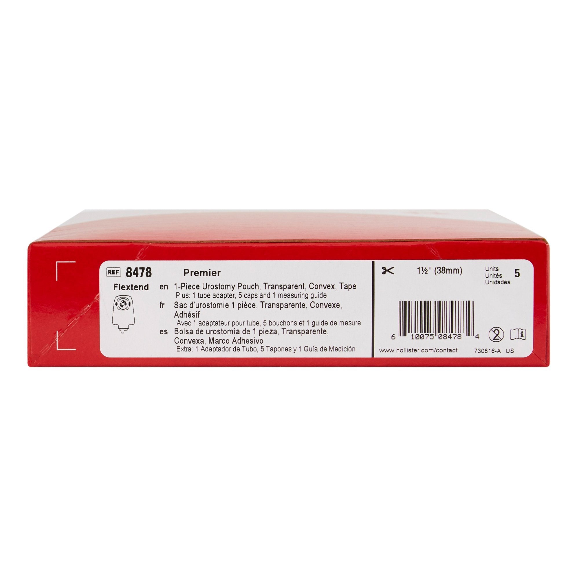 Premier™ One-Piece Drainable Transparent Urostomy Pouch, 9 Inch Length, 1½ Inch Stoma 8478