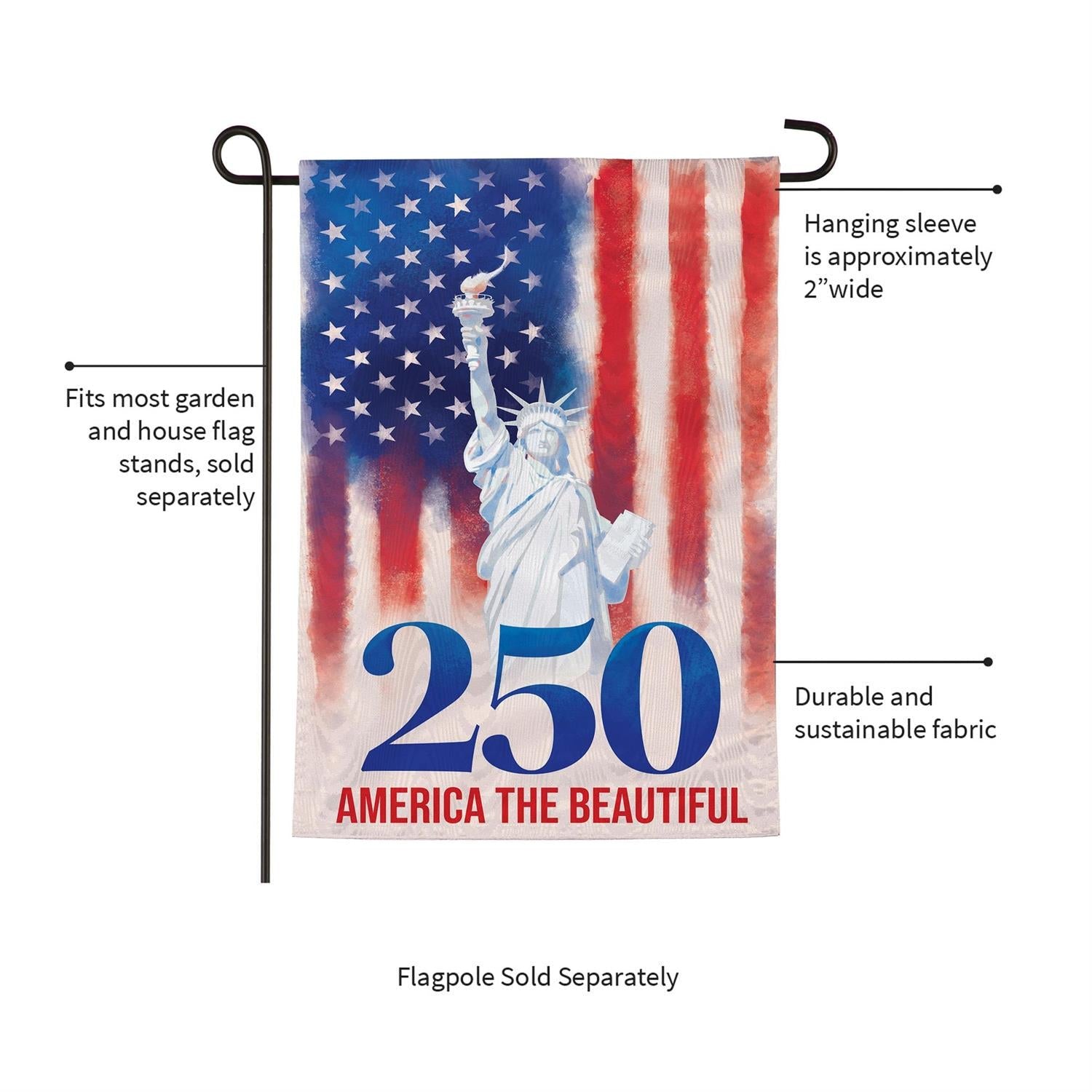 250th Anniversary America The Beautiful 2 Sided Garden Flag